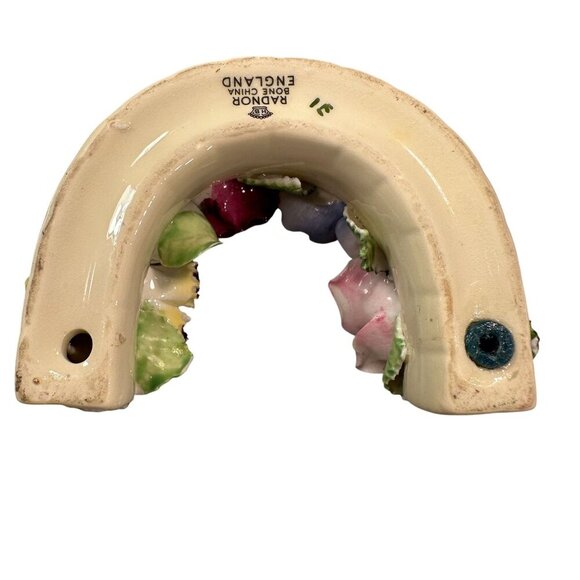 Radnor Floral Crown Horseshoe England Staffordshire Fine Bone China Vintage - Picture 6 of 14